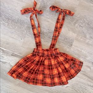Suspender style plaid girls skirt size 4